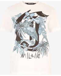 Roberto Cavalli - T-Shirt With Print And Jc Monogram - Lyst