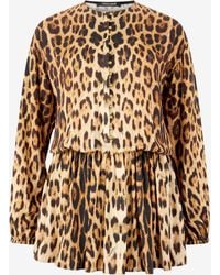 Roberto Cavalli - Short Dress With Jaguar Skin Print - Lyst