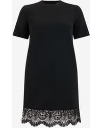 Roberto Cavalli - Mini Dress With Lace On The Hem - Lyst