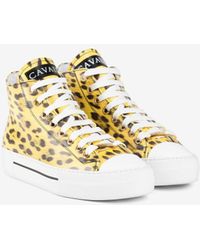 Roberto Cavalli - Hohe sneakers mit jaguar-print - Lyst