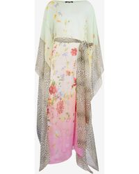 Roberto Cavalli - Miami Flowers Silk Kaftan - Lyst