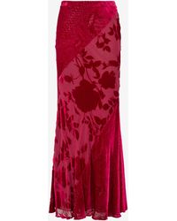 Roberto Cavalli - Rose And Python Pattern Long Skirt - Lyst