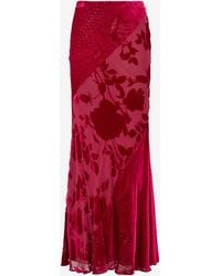 Roberto Cavalli - Rose And Python Pattern Long Skirt - Lyst