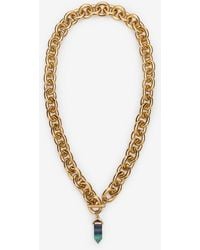 Roberto Cavalli - Chain Necklace With Stone Pendant - Lyst