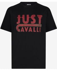 Roberto Cavalli - Camiseta Negra Con Logo Just Cavalli - Lyst
