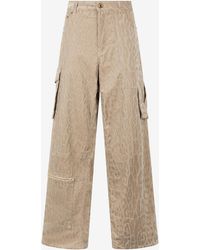 Roberto Cavalli - Cargo Pants With All-Over Jaguar Skin Pattern - Lyst