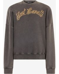 Roberto Cavalli - Sweatshirt With Bejeweled Logo Studs - Lyst