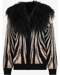 Roberto Cavalli - Jacquard Cardigan With Zebra Print - Lyst