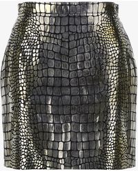 Roberto Cavalli - Leather Skirt Croco Print - Lyst