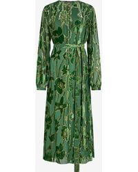 Roberto Cavalli - Velvet Devoré Midi Dress - Lyst