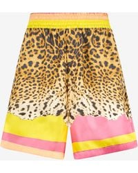 Roberto Cavalli - Cavalli Pop Print Silk Bermuda Shorts - Lyst