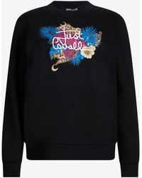 Roberto Cavalli - Sweatshirt With Floral Logo Print - Lyst