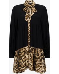 Roberto Cavalli - Leopard Print Dress Mini - Lyst