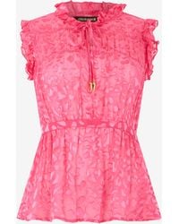 Roberto Cavalli - Camisa Rosa Leopardo Tono Sobre Tono - Lyst