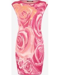 Roberto Cavalli - Garden Rose Print Mini Dress - Lyst