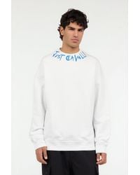 Roberto Cavalli - Cotton Sweatshirt With Graffiti Logo - Lyst