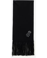 Roberto Cavalli - Wool And Cashmere Scarf With Monogram Rc - Lyst