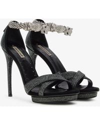 Roberto Cavalli - Panther-Head High-Heel Sandals - Lyst