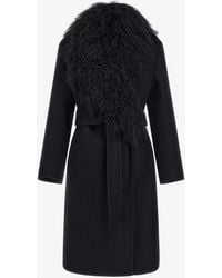 Roberto Cavalli - Coat With Fur Collar - Lyst