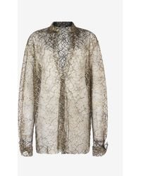 Roberto Cavalli - And See-Through Shirt With Embroidery - Lyst