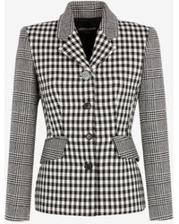 Roberto Cavalli - Gingham And Houndstooth Single-breasted Blazer - Lyst