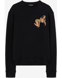 Roberto Cavalli - Embroidered Cotton Sweatshirt - Lyst