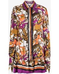 Roberto Cavalli - Animal-Print Shirt Dress - Lyst