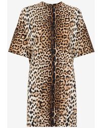 Roberto Cavalli - Jaguar-print Cotton T-shirt Dress - Lyst