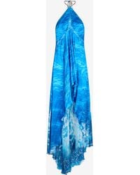Roberto Cavalli - Silk Dress Stretto Di Messina Print - Lyst