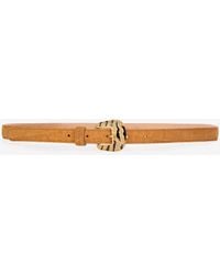 Roberto Cavalli - Crocodile-Effect Belt With Bejeweled Buckle - Lyst