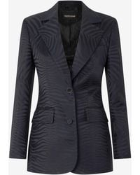 Roberto Cavalli - Blazer With Solid-Color Tiger Skin Design - Lyst