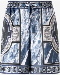 Roberto Cavalli - Pantalón Corto Con Estampado Marble Y Adornos - Lyst