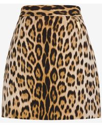 Roberto Cavalli - Leopard Print Mini Skirt - Lyst