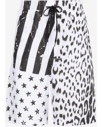 Roberto Cavalli - Leopard Flag-Print Track Shorts - Lyst