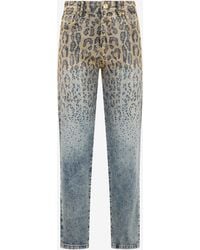 Roberto Cavalli - Denim Jeans With Gradient Rhinestone Effect - Lyst