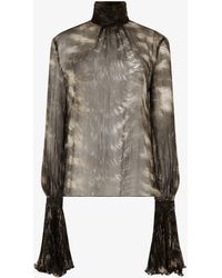 Roberto Cavalli - Silk Blouse With Fur Print - Lyst