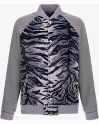Roberto Cavalli - Zebra Print Sweatshirt With Buttons - Lyst