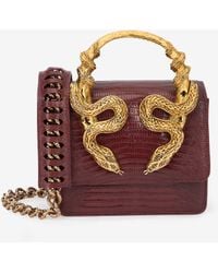 Roberto Cavalli - Borsa Bordeaux Con Serpenti - Lyst