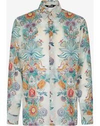 Roberto Cavalli - Camicia Con Stampa Tropical Garden - Lyst