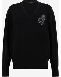 Roberto Cavalli - Sweater With Monogram Mirror Snake - Lyst
