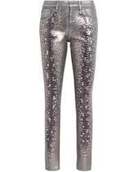 Roberto Cavalli Sequin Embellished Skinny Jeans - Metallic