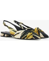 Roberto Cavalli - Print Satin The Pettegola Slingback With Low Heel - Lyst