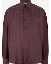 Roberto Cavalli - Silk-Blend Shirt With All-Over Monogram - Lyst