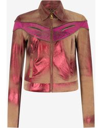 Roberto Cavalli - Metallic Leather Jacket - Lyst