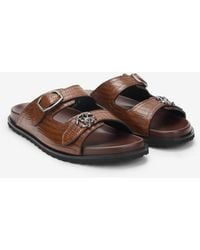 Roberto Cavalli - Leather Sandal With Buckle - Lyst