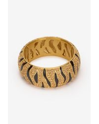 Roberto Cavalli - Bracciale Rigido Con Cristalli E Motivo Tiger Skin - Lyst