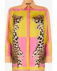 Roberto Cavalli - Silk Shirt With Cavalli Pop Print - Lyst