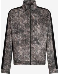 Roberto Cavalli - Faded Effect Sweatshirt With All-Over Lettering - Lyst