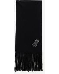 Roberto Cavalli - Wool And Cashmere Scarf With Monogram Rc - Lyst