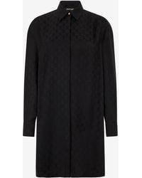Roberto Cavalli - Silk Mini Shirt Dress With Monogram Rc - Lyst